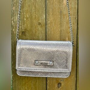 Aldo Metallic Silver Crossbody Bag